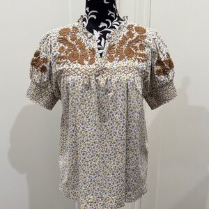 Sister Mary Floral Embroidered Blouse - small